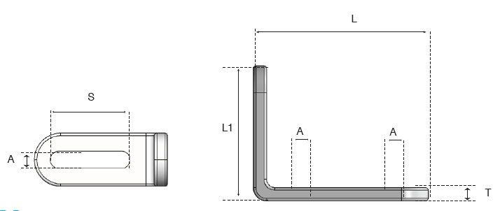 SBL Blind Guide Angle Bracket 316 Grade Stainless Steel